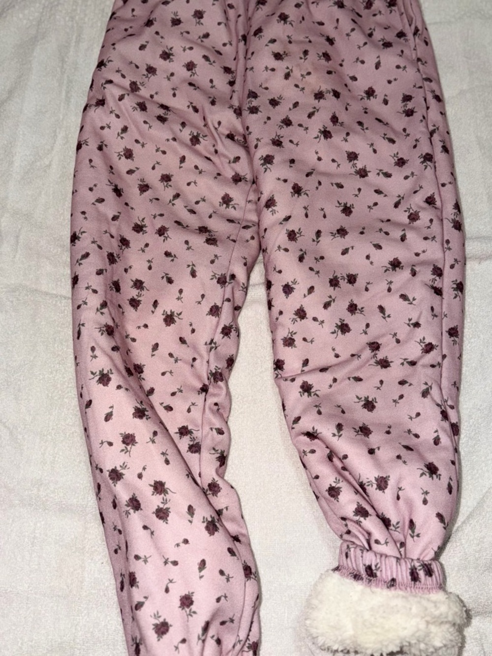Pink Floral Fleece-Lined Jogger Pants